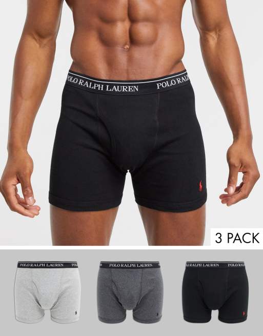 Three Pack of Boxer Briefs Black/White, Polo Ralph Lauren