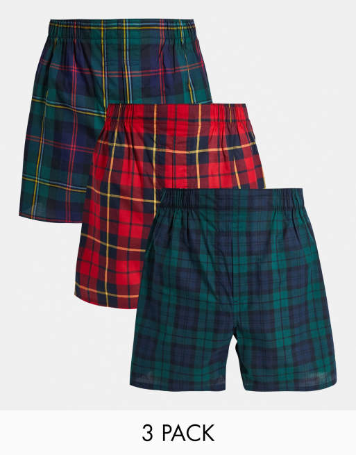 Polo Ralph Lauren 3 pack woven boxer in tartan check