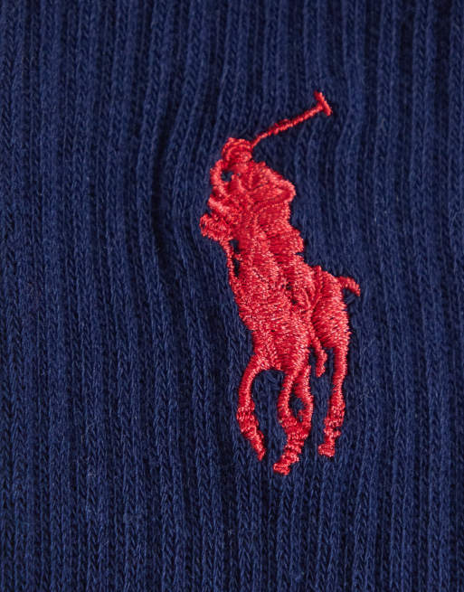 Polo Ralph Lauren 3er-Pack Crew-Socken mit großem Icon-Logo in Marineblau, Weiß und Grau, 3 von 3