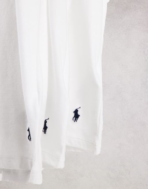 Polo Ralph Lauren – 3er-Pack Lounge-T-Shirts in Weiß mit Logo-Symbol , 4 von 4