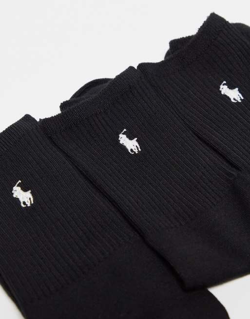Polo Ralph Lauren – 3er-Pack sehr weiche Crew-Socken in Schwarz , 2 von 4