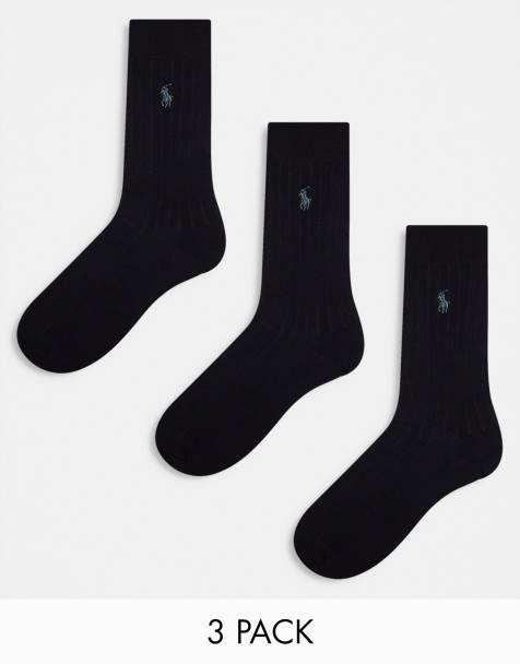 Polo Ralph Lauren – 3er-Pack Socken aus ägyptischer Baumwolle in Schwarz - view 1
