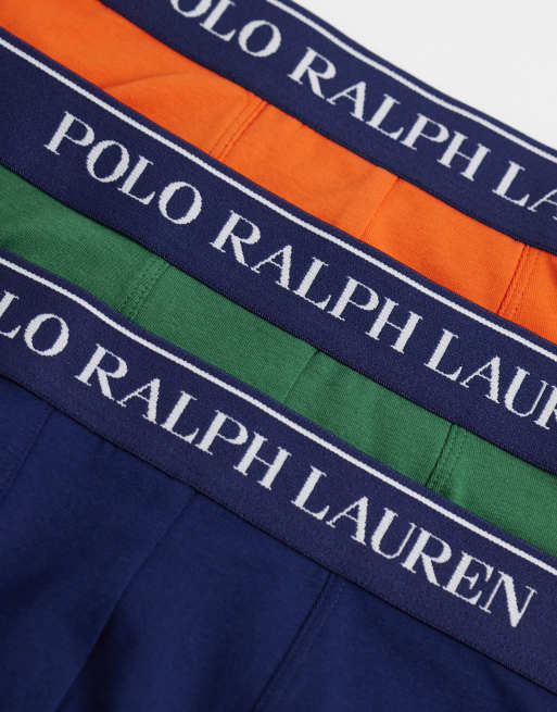 Polo Ralph Lauren 3er-Pack Trunks mit Logo-Bund in Marineblau, Grau und Braun, 3 von 3
