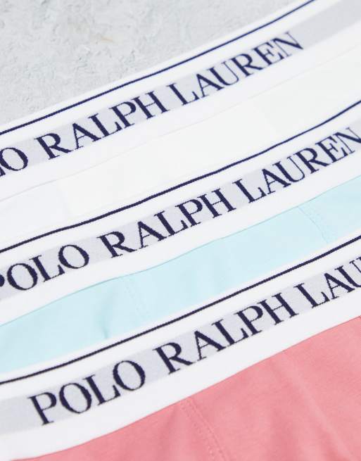 Polo Ralph Lauren – 3er-Pack Unterhosen in Blau, Weiß und Rosa, 3 von 4