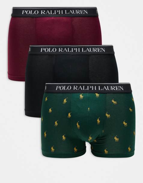 Polo Ralph Lauren – 3er-Pack Unterhosen in Rot/Grün/Schwarz mit Logobund - view 1