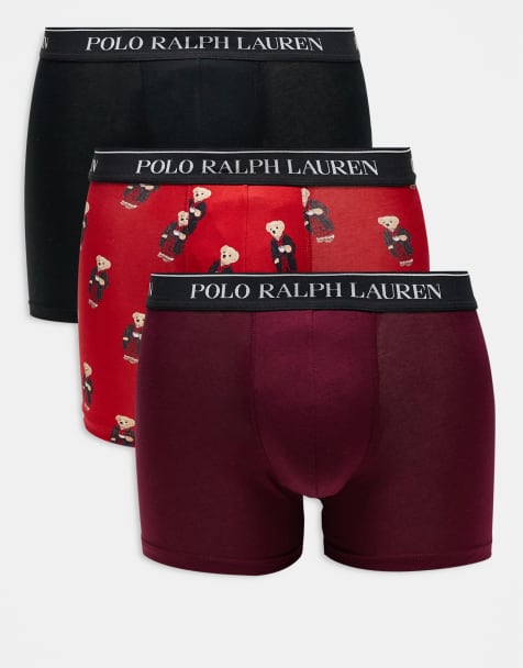 Polo Ralph Lauren – 3er-Pack Unterhosen in Rot und Schwarz mit Logobund - view 1