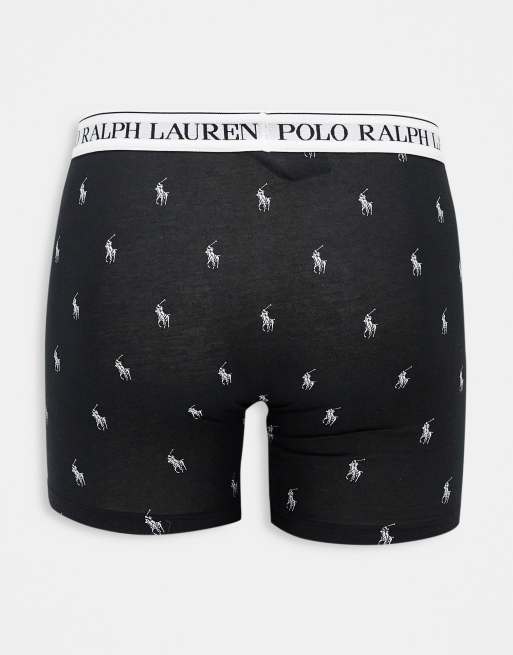Polo Ralph Lauren – 3er-Pack Unterhosen in Schwarz/ Grau/Weiß mit Polospieler-Logomuster, 2 von 4
