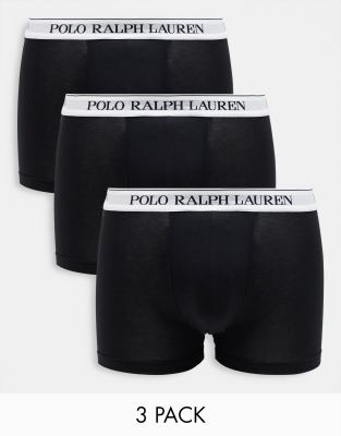 Polo Ralph Lauren – 3er-Pack Unterhosen in Schwarz mit Logobund - view 1