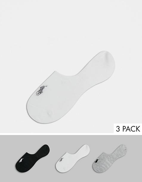 폴로 랄프로렌 Polo Ralph Lauren 3pk liner socks in multi,Grey/black/white