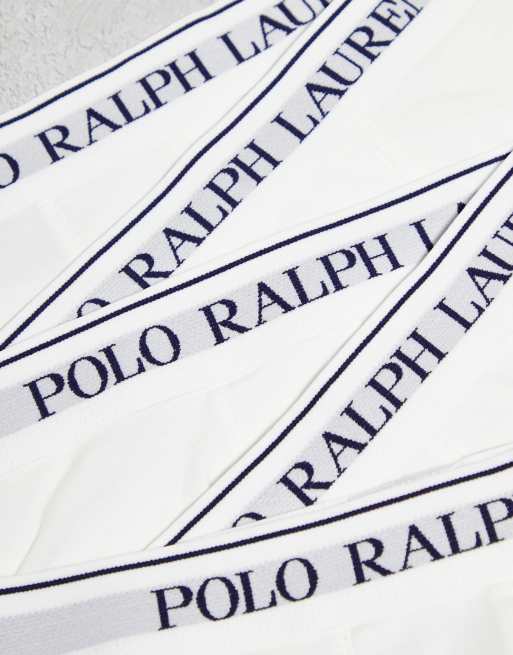 Polo Ralph Lauren 5 pack trunk with logo waistband in white ASOS