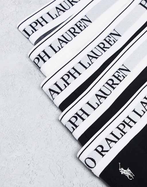 Polo Ralph Lauren 5 pack trunks in black grey white with all over pony logo, 4 of 4