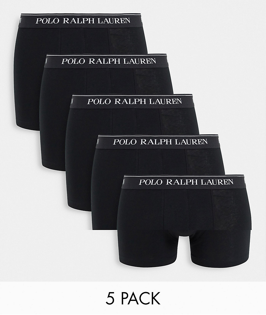 Polo Ralph Lauren 5 pack trunks in black with logo waistband