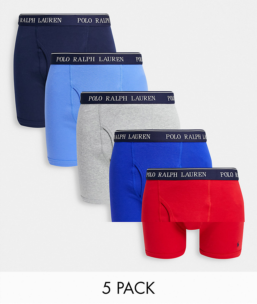 Polo Ralph Lauren 5 pack trunks with contrasting logo waistband-Multi