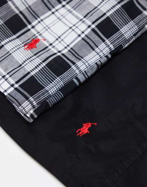Polo Ralph Lauren 5 pack woven boxers in stripe, check with pony logo, 4 of 4
