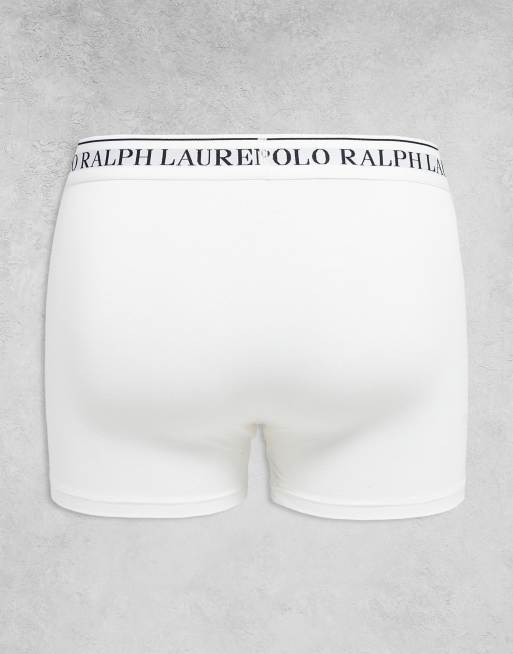 Polo Ralph Lauren – 5er-Pack klassische Unterhosen mit schlichtem Design oder mit Markenlogomuster in Weiß/Schwarz/grau meliert mit Logobund, 3 von 3