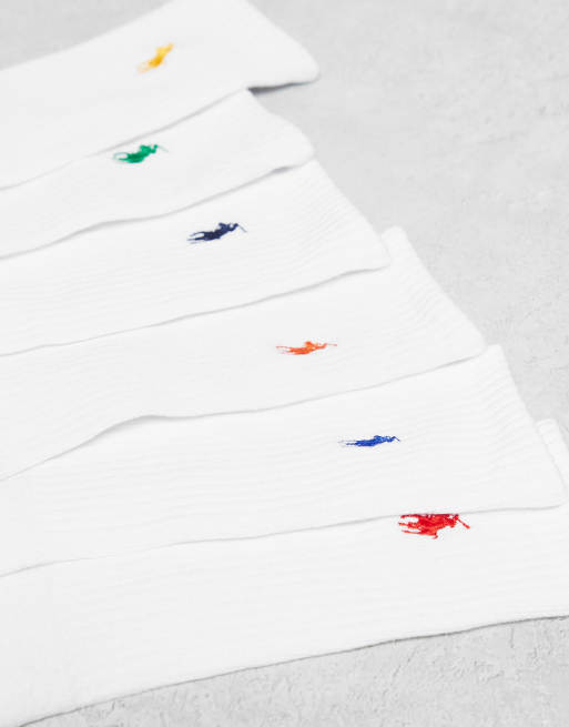 Polo Ralph Lauren 6 pack icon logo socks in multi, 3 of 3