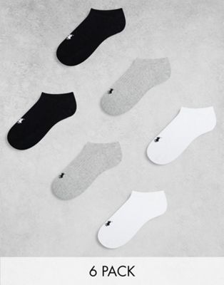 Polo Ralph Lauren 6 pack invisible socks with logo In black white grey