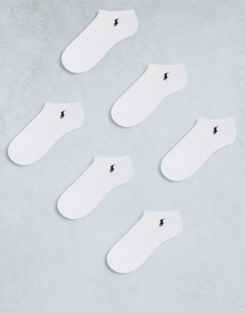 Polo Ralph Lauren 6 pack logo ankle sneaker socks in white - view 1