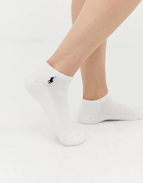 폴로 랄프로렌 Polo Ralph Lauren 6 pack low cut trainer socks with cushion sole in white,White