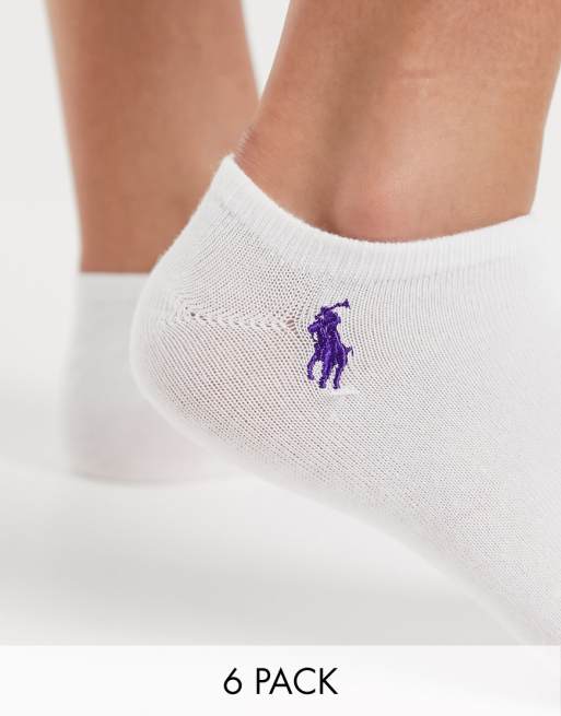Polo Ralph Lauren 6 pack low cut trainer socks with cushion sole | ASOS