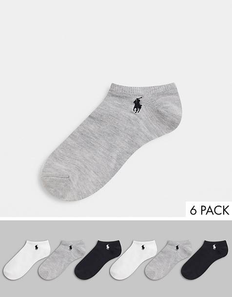 폴로 랄프로렌 Polo Ralph Lauren 6 pack ultra-low sport socks,Grey/white/black