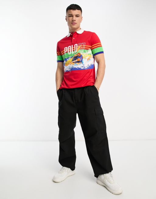 Polo Ralph Lauren 67 kayak print pima cotton polo classic fit in