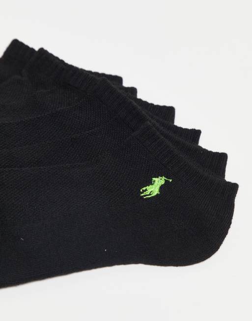 Polo Ralph Lauren – 6er-Pack knöchelhohe Sneaker-Füßlinge in Schwarz, 2 von 4