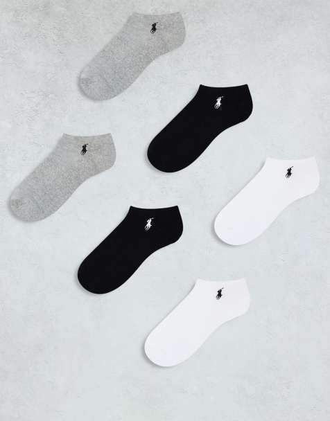 Polo Ralph Lauren – 6er-Pack Sneaker-Knöchelsocken in Schwarz, Grau und Weiß mit Logo - view 1