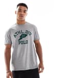 [Polo Ralph Lauren] Polo Ralph Lauren ahtletic winged logo t-shirt classic oversized fit in dark grey marl 2XL Dark grey marl