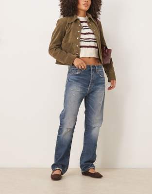 Polo Ralph Lauren Polo Ralph Lauren aimya wash slouch tapered fit jeans in mid blue