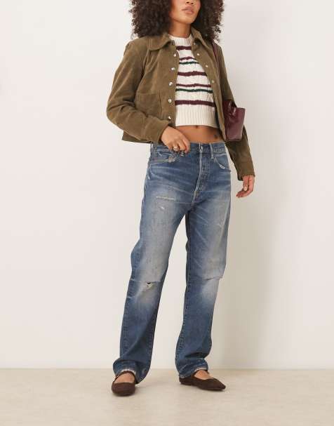 Polo Ralph Lauren aimya wash slouch tapered fit jeans in mid blue