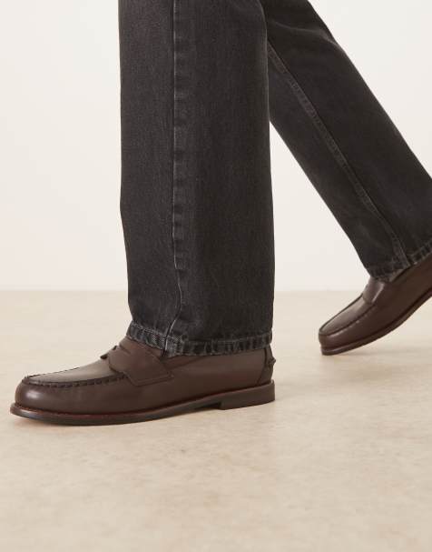 Polo Ralph Lauren – Alston – Mörkbruna pennyloafers i läder - view 1