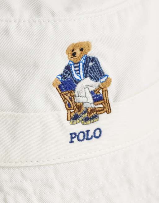 Polo Ralph Lauren – Anglerhut in Weiß mit Polo Bear, 3 von 3