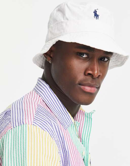 Polo Ralph Lauren – Anglerhut mit Pony-Logo in Weiß, 3 von 4