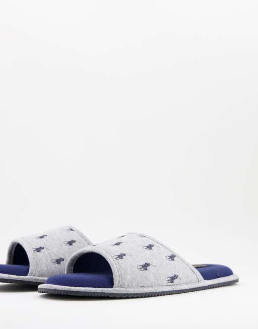 Polo Ralph Lauren - Antero - Slipperpantoffels met logo in grijs