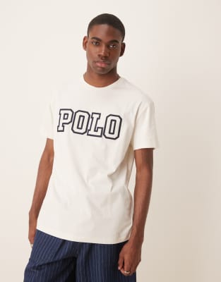 Polo Ralph Lauren applique logo t-shirt classic oversized fit in off white