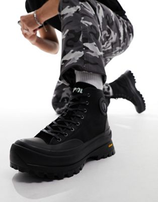 Polo Ralph Lauren Armin High Twill Boot in black - ASOS Price Checker