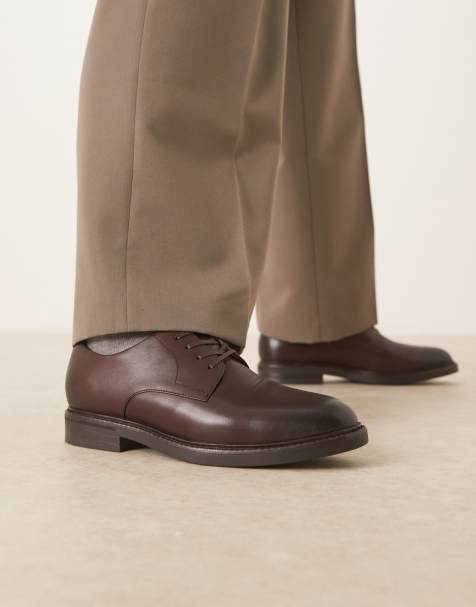 Polo Ralph Lauren Asher leather derby dress shoe in dark brown - view 1
