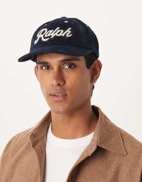 Polo Ralph Lauren - Authentic - Cappellino in tessuto a coste blu navy con logo "Ralph" stile college - view 1