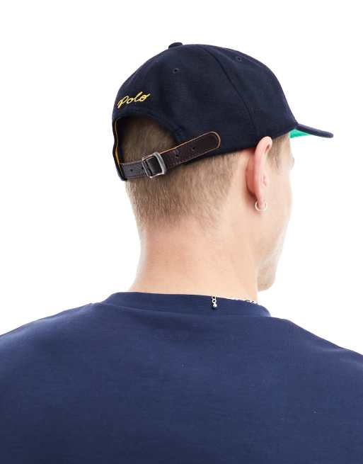 Polo by Ralph Lauren ウールキャップ ネイビー Polo Ralph Lauren authentic wool baseball cap no fit in navy | ASOS