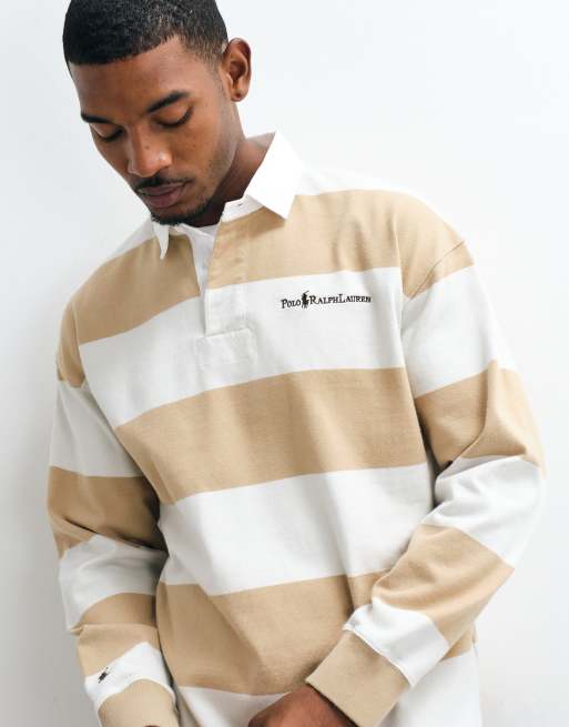 Polo Ralph Lauren avslappnad rugbytröja i beige, 2 av 5