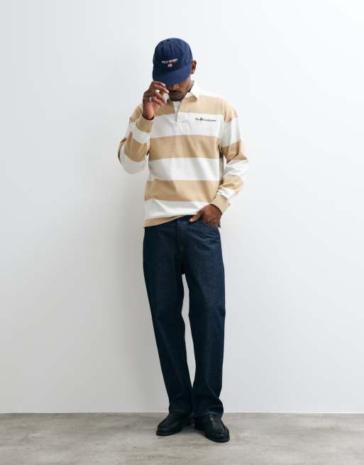 Polo Ralph Lauren avslappnad rugbytröja i beige, 3 av 5