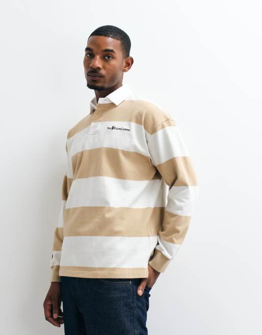 Polo Ralph Lauren avslappnad rugbytröja i beige, 5 av 5