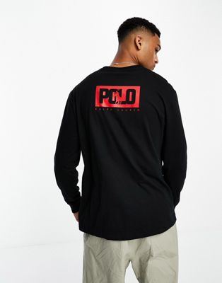 Polo Ralph Lauren back box logo long sleeve t-shirt in black