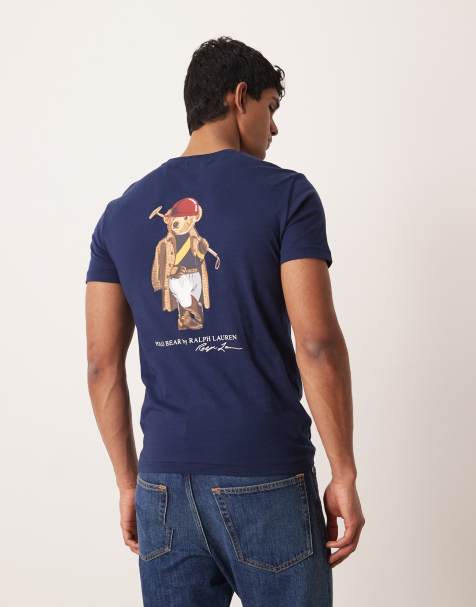 Polo Ralph Lauren back print society polo bear t-shirt in navy - view 1
