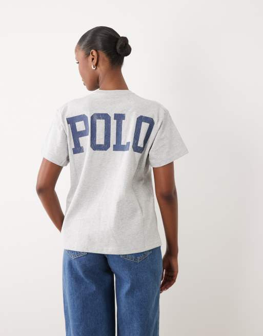 Polo Ralph Lauren back print straight fit t-shirt in grey, 4 of 4
