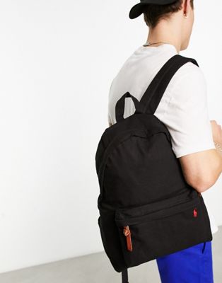 Polo Ralph Lauren backpack in black with pony logo - ASOS Price Checker