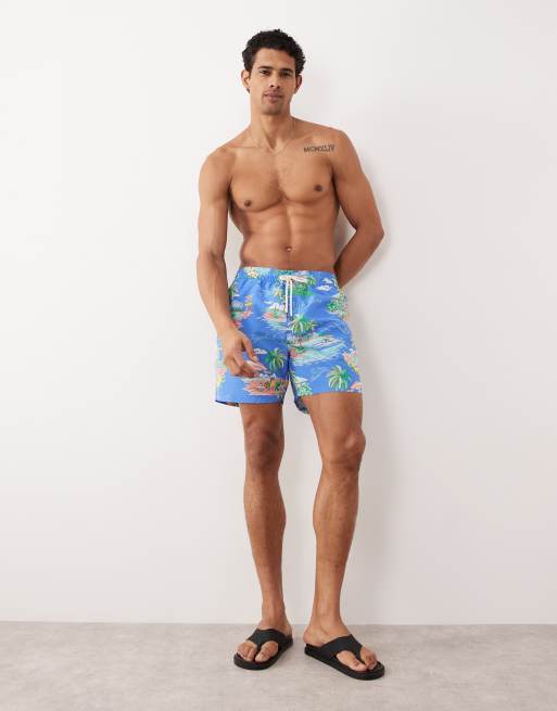 Polo Ralph Lauren – Badehose in Mittelblau mit Polo Bear, 2 von 5