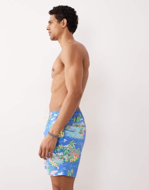 Polo Ralph Lauren – Badehose in Mittelblau mit Polo Bear, 3 von 5