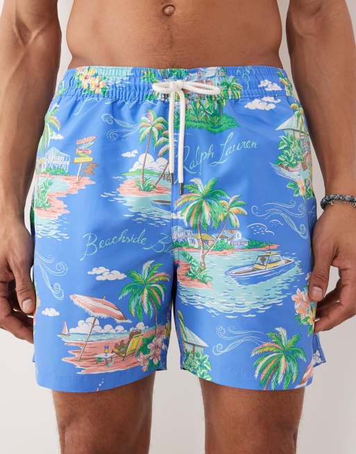 Polo Ralph Lauren – Badehose in Mittelblau mit Polo Bear, 5 von 5